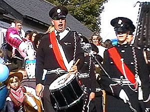The band marches